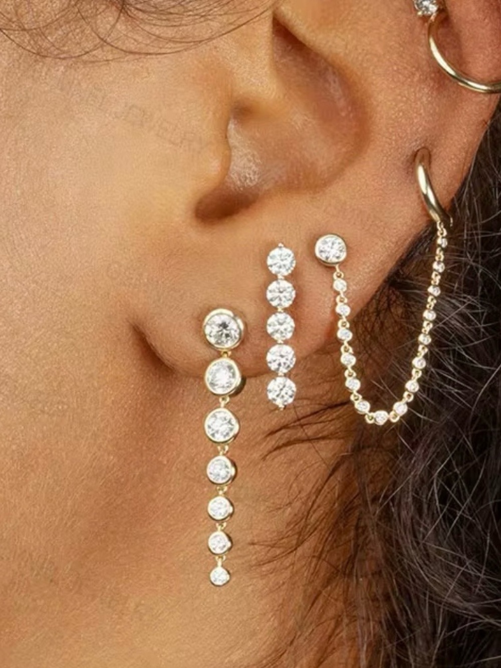 Gold Chain Ear Cuff (Earrings)  ONLY ONE PIECE